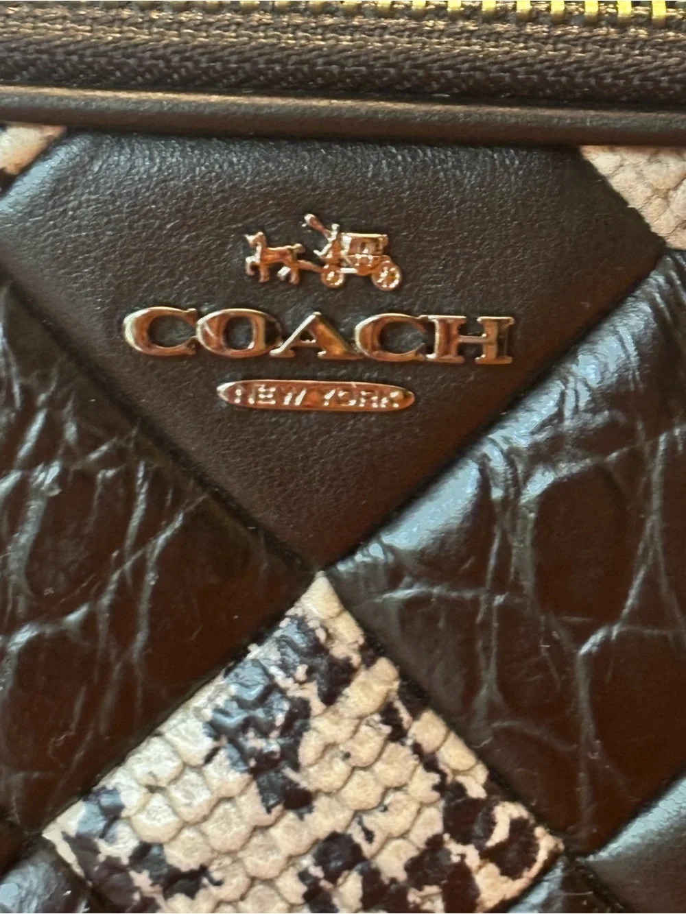 Coach Canyon Quilt Exotic Embossed Leather Crossbody 66140